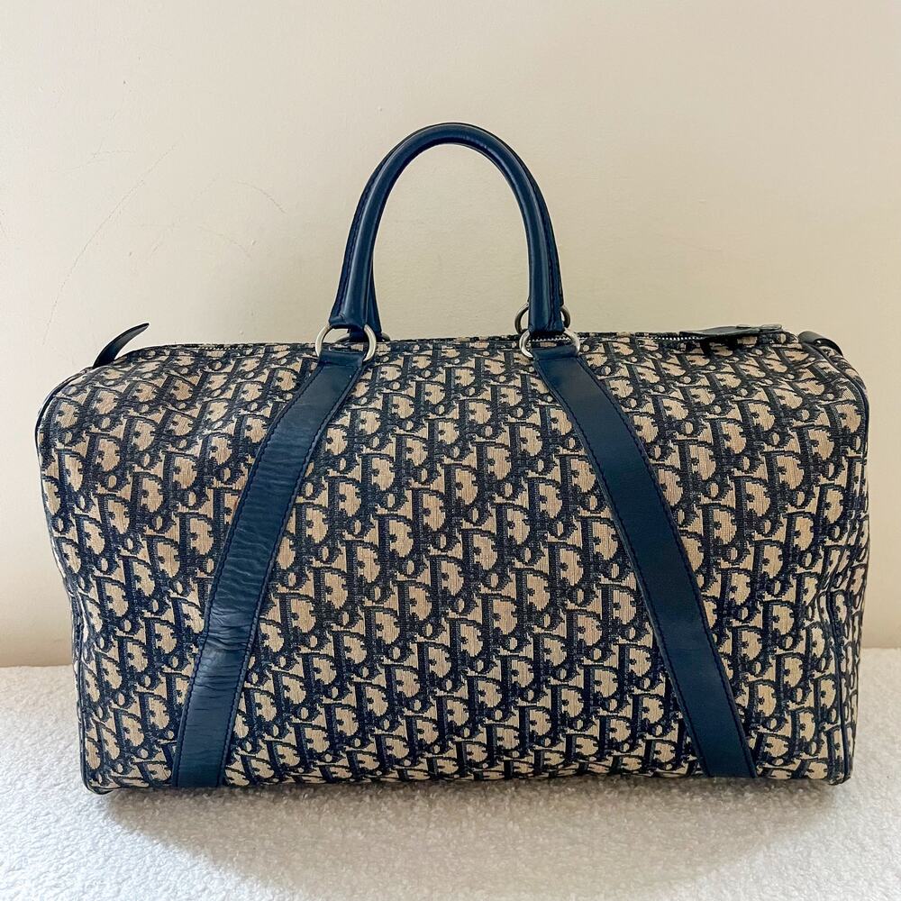 DIOR Trotter Canvas and Leather Duffel Bag - Picture 3 of 13